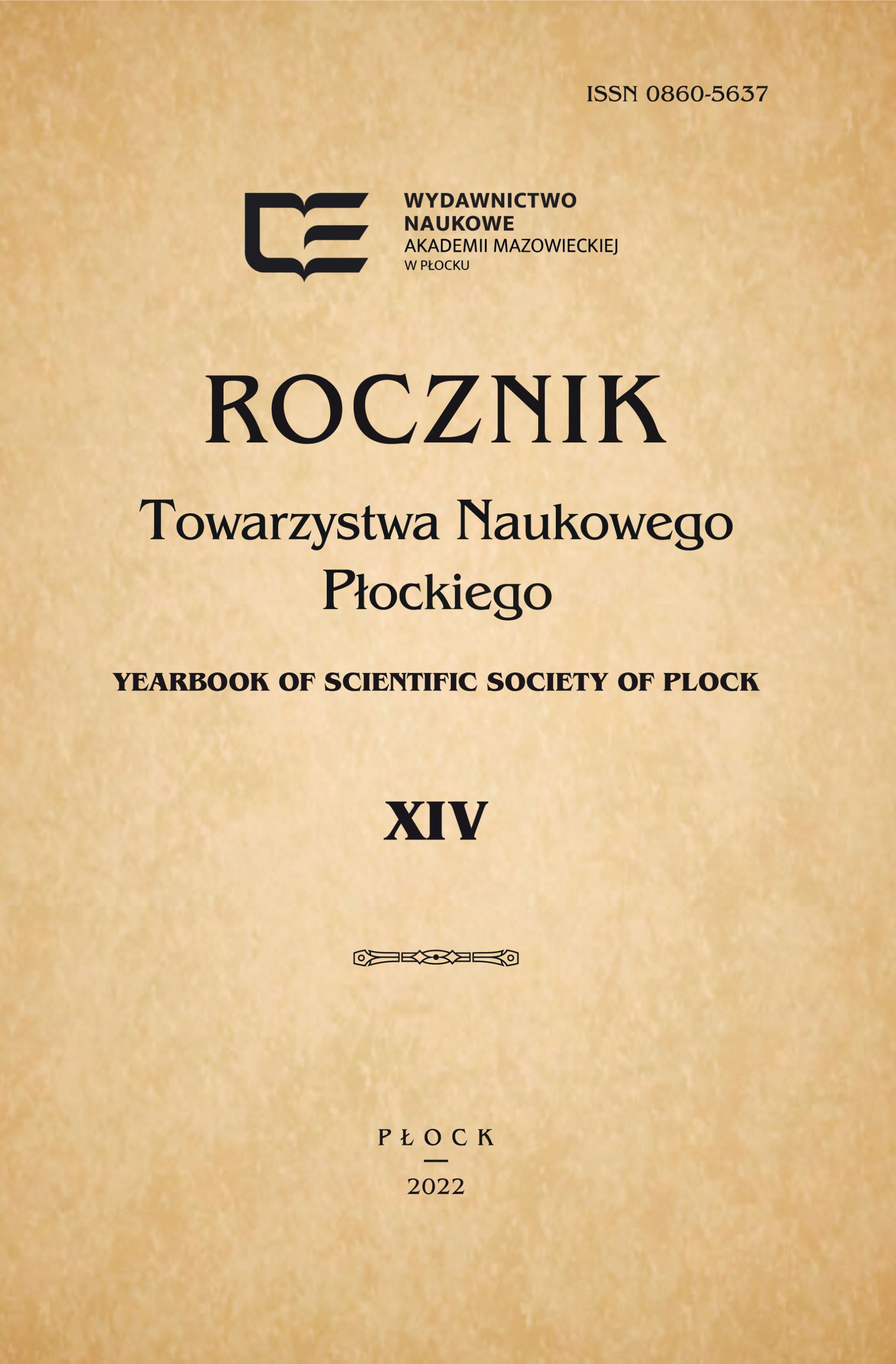 					Wyświetl Tom 14 (2022): Rocznik Towarzystwa Naukowego Płockiego
				